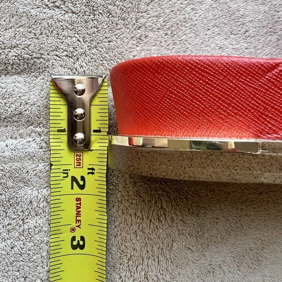 DKNY Daz Red Orange Leather Slide Sandals Women 9 M Toe Loop Casual Resort - Picture 13 of 16